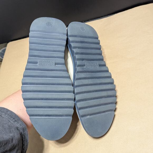 Johnston and Murphy Braydon Plain Toe Dress Shoes Off White Nubuck Cream Leather - Picture 7 of 9